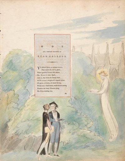 Die Gedichte von Thomas Gray, Design 15, Ode auf eine entfernte Aussicht auf das Eton College von William Blake